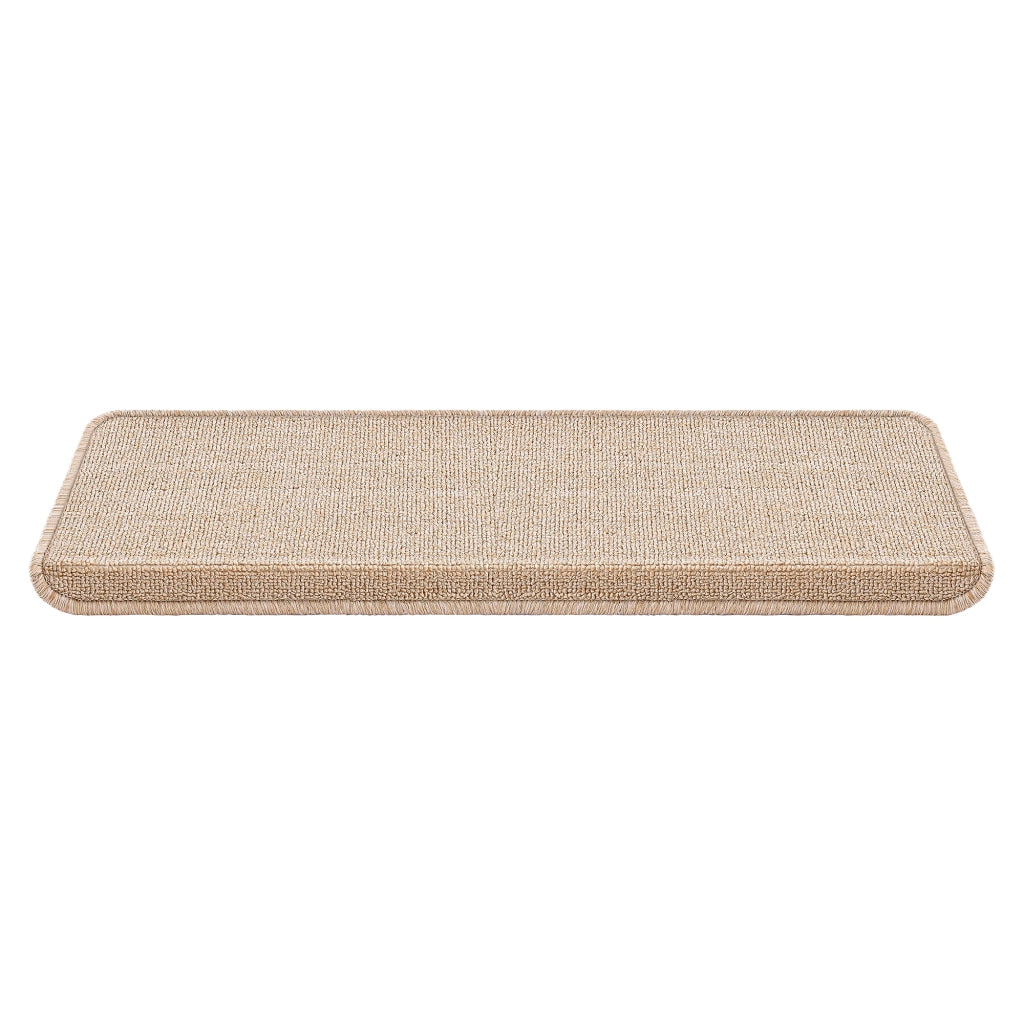 Set di 15 gradini rettangolari antiscivolo 65 x 24 cm con bordo beige 03_0007607