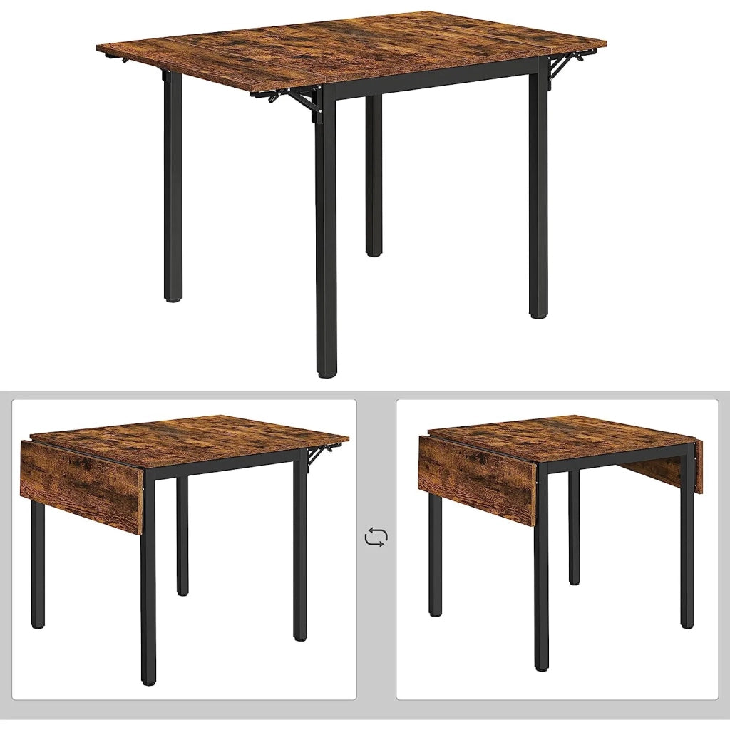 Tavolo da pranzo 120 x 78 x 76,2 cm tavolo da cucina/scrivania pieghevole ed estensibile per 2-4 persone rettangolare con ante a ribalta per piccoli spazi marrone 12_0007669