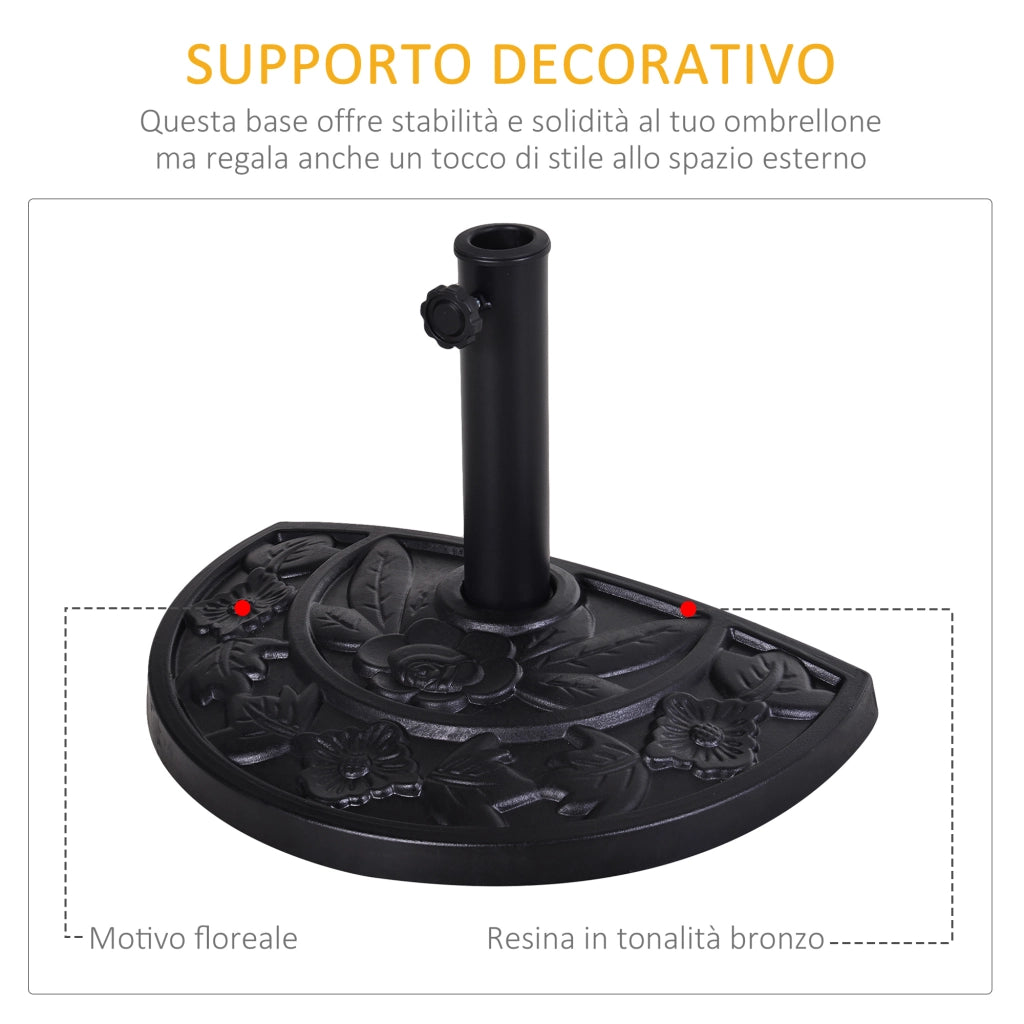Base per Ombrellone da Giardino ¨C zephmum ¨C Resina, Nero, 50x31x32 cm