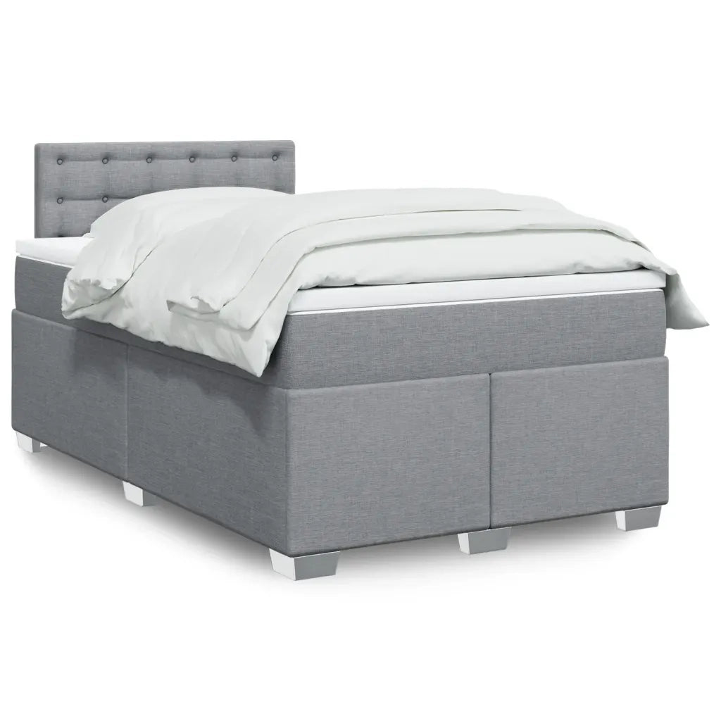 Giroletto a Molle con Materasso Grigio Chiaro 120x200cm Tessuto