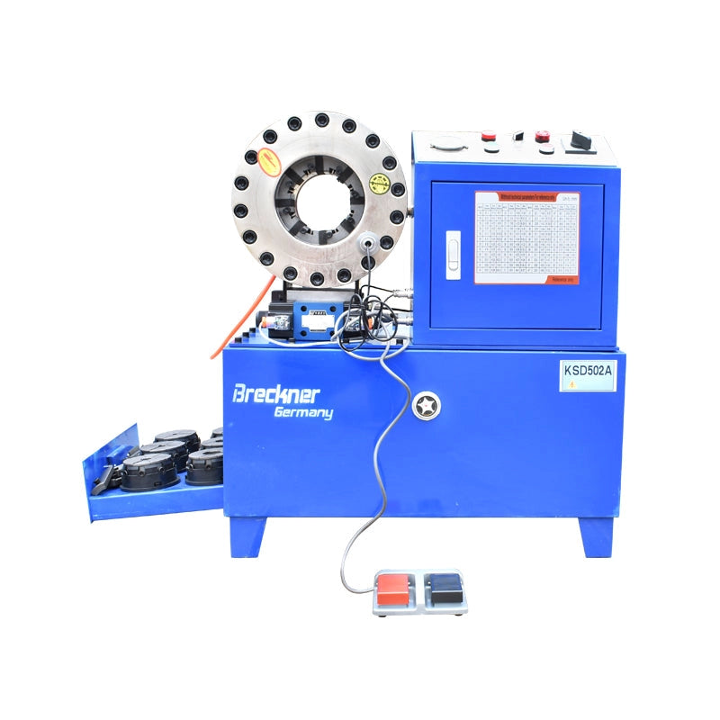 Pressatubi oleodinamici Pressa per crimpare tubi oleodinamici alta pressione per tubi per tubi fi4-51mm 220V 3kW con cambio rapido Breckner Germany
