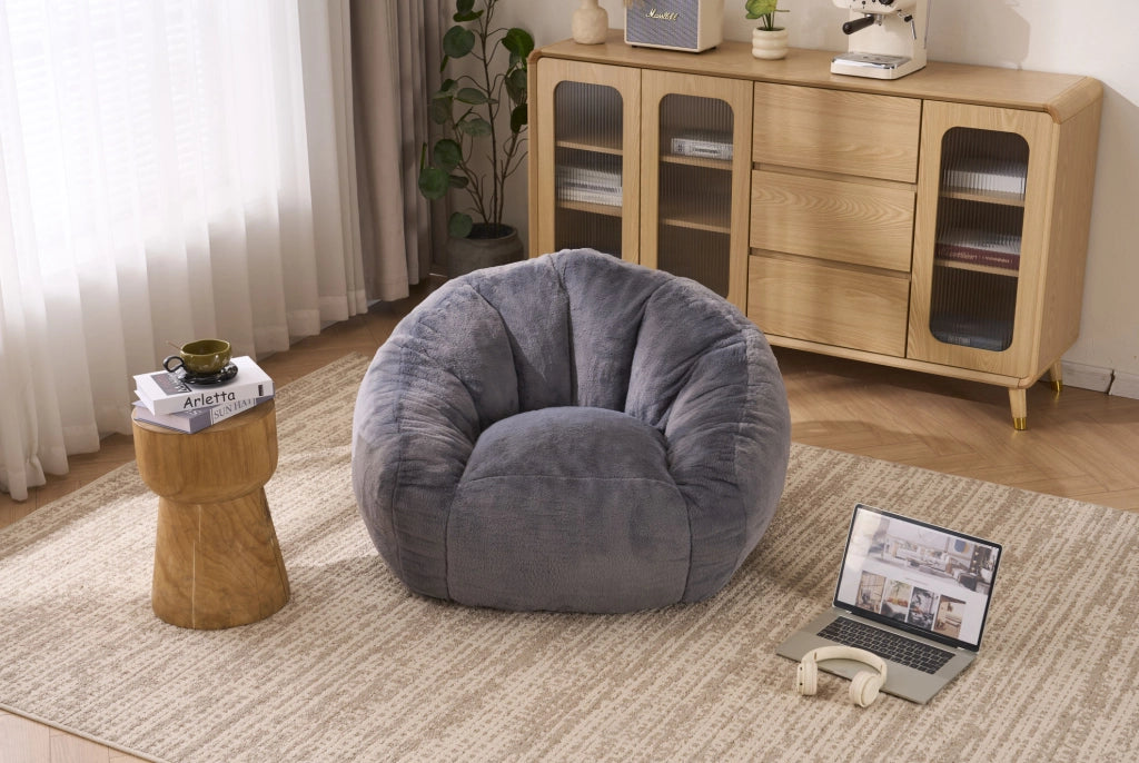 Poltrona sacco per adulti e bambini in memory foam; grigio; in poliestere; senza montaggio