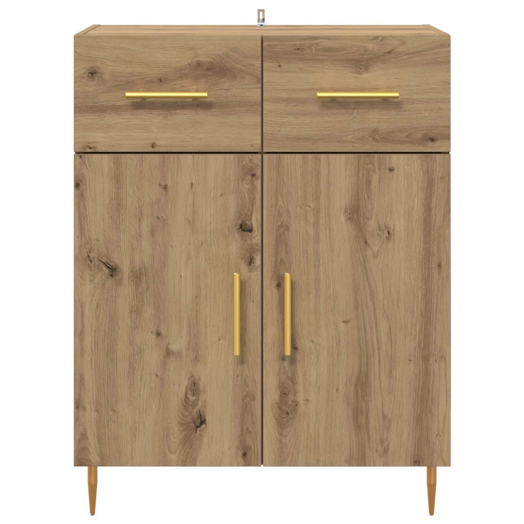 Credenza | Madia | Buffet da pranzo | Armadio da pranzo Rovere artigianale 69,5 x 34 x 90 cm Legno multistrato