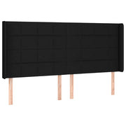 Testiera | Testata ad Orecchio Nera 163x16x118/128 cm in Tessuto