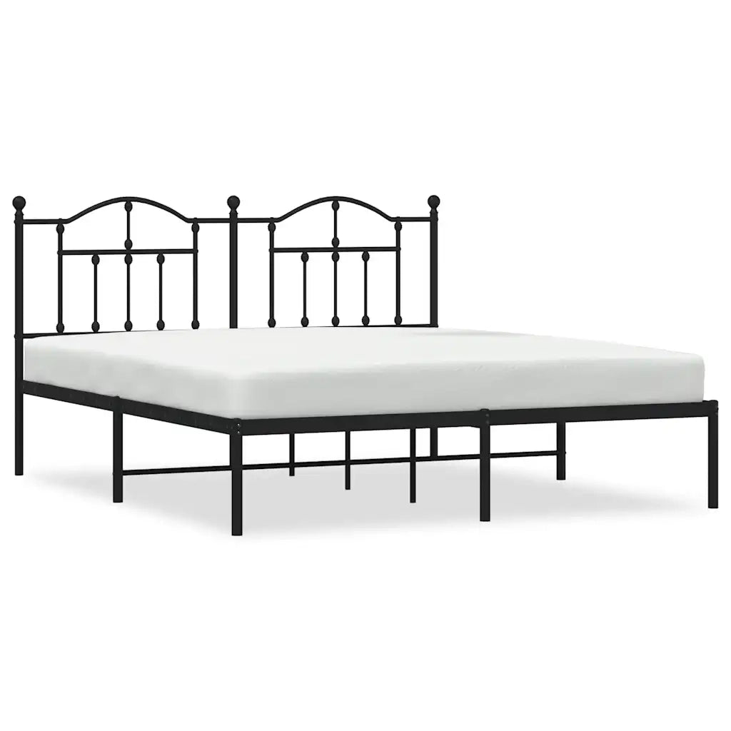 Giroletto con Testiera in Metallo Nero 160x200 cmcod mxl 107804