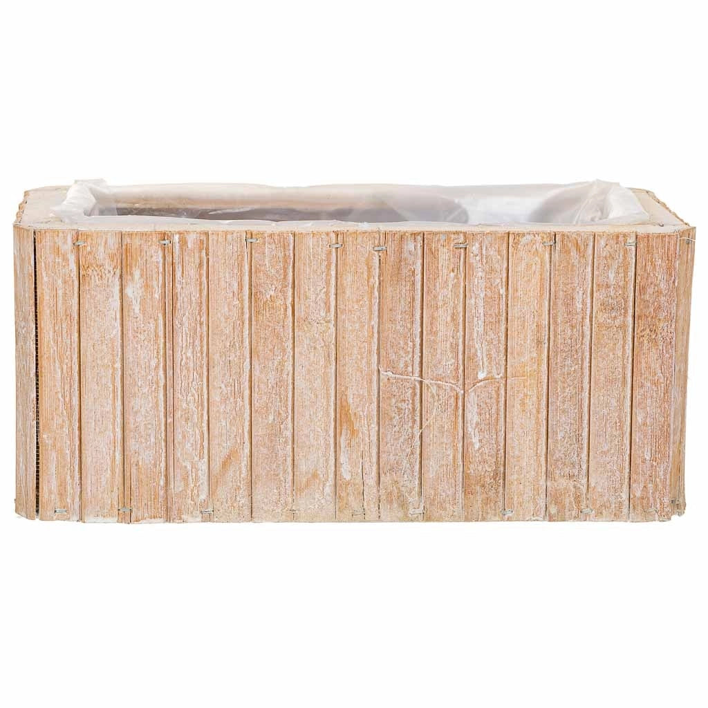 Cesto rettangolare in legno marrone 25,5x14,5x11h