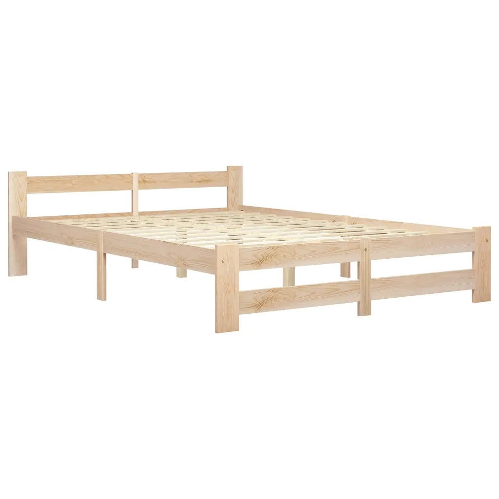 Letto matrimoniale | Letto per adulti | Giroletto senza Materasso 160x200 cm in Legno Massello di Pino