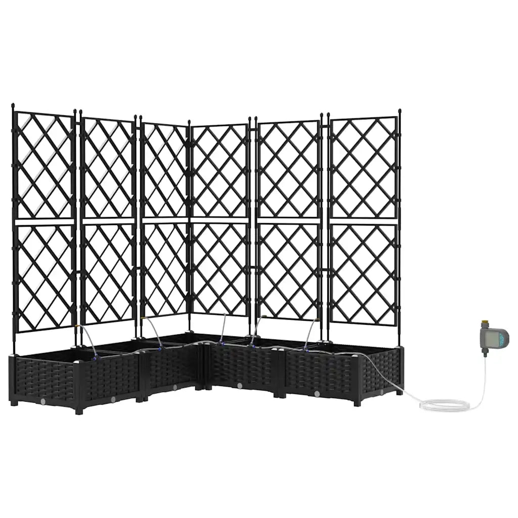 Vaso da giardino 5 pcs Nero Plastica 42002855