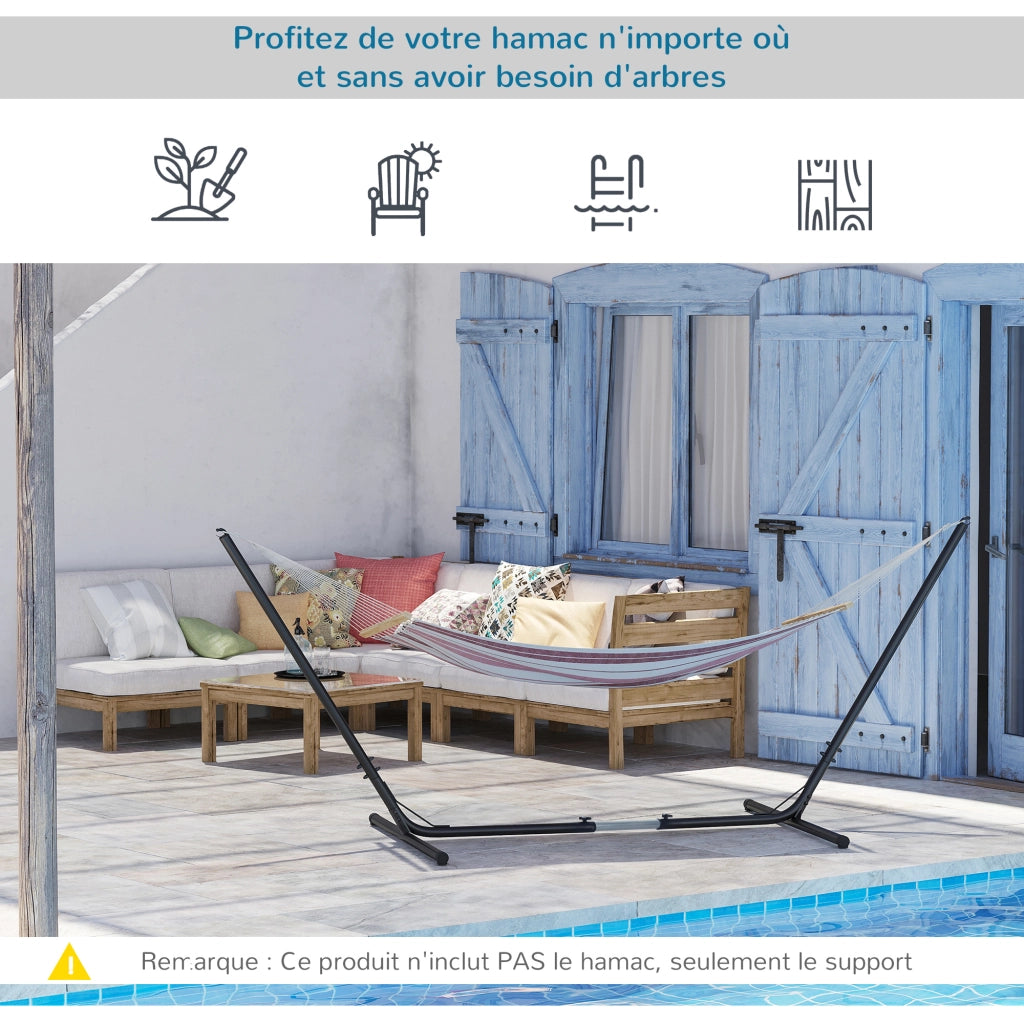 Supporto per amaca regolabile ¨C zephmum ¨C nero metallo 308-380x109x116 cm