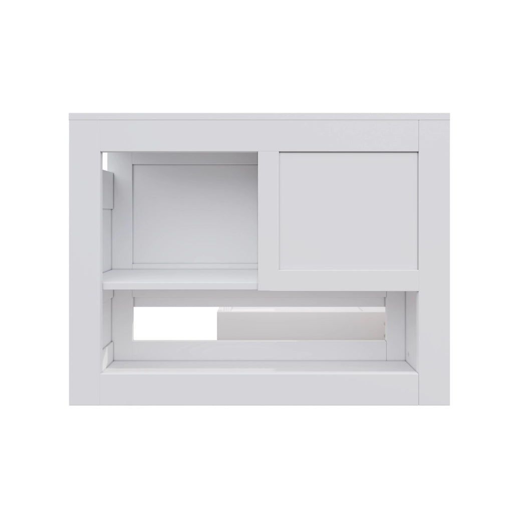 Letto singolo per bambini 90x200 cm con cassetto, scaffali e comodino, bianco