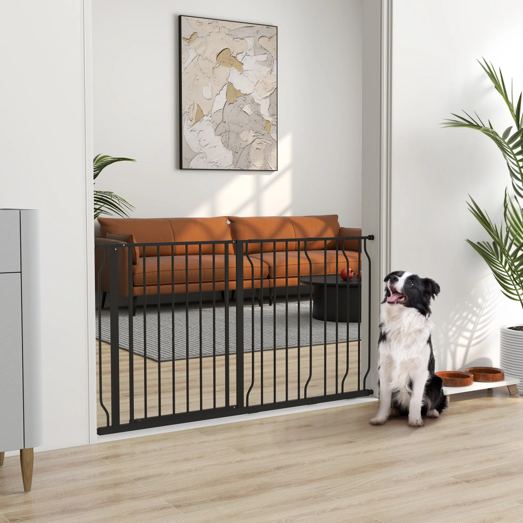 Barriera di Sicurezza Regolabile per Animali Domestici ¨C zephmum ¨C 145L x 76H cm Nero