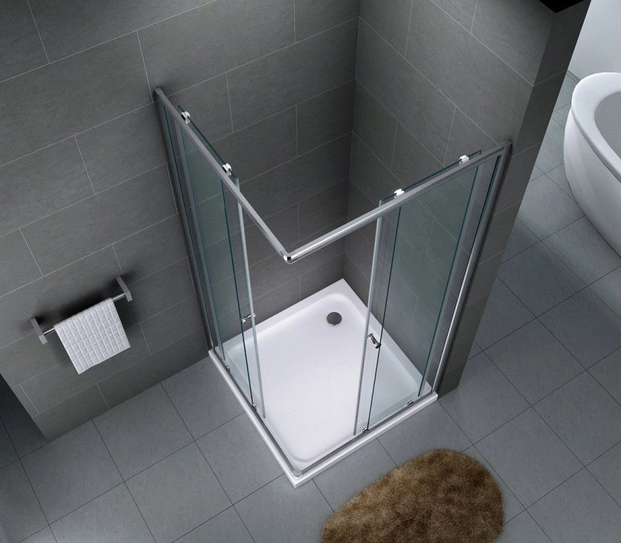 Box doccia quadrato scorrevole due lati 90x90 h190cm, cristallo trasparente 6mm Markos
