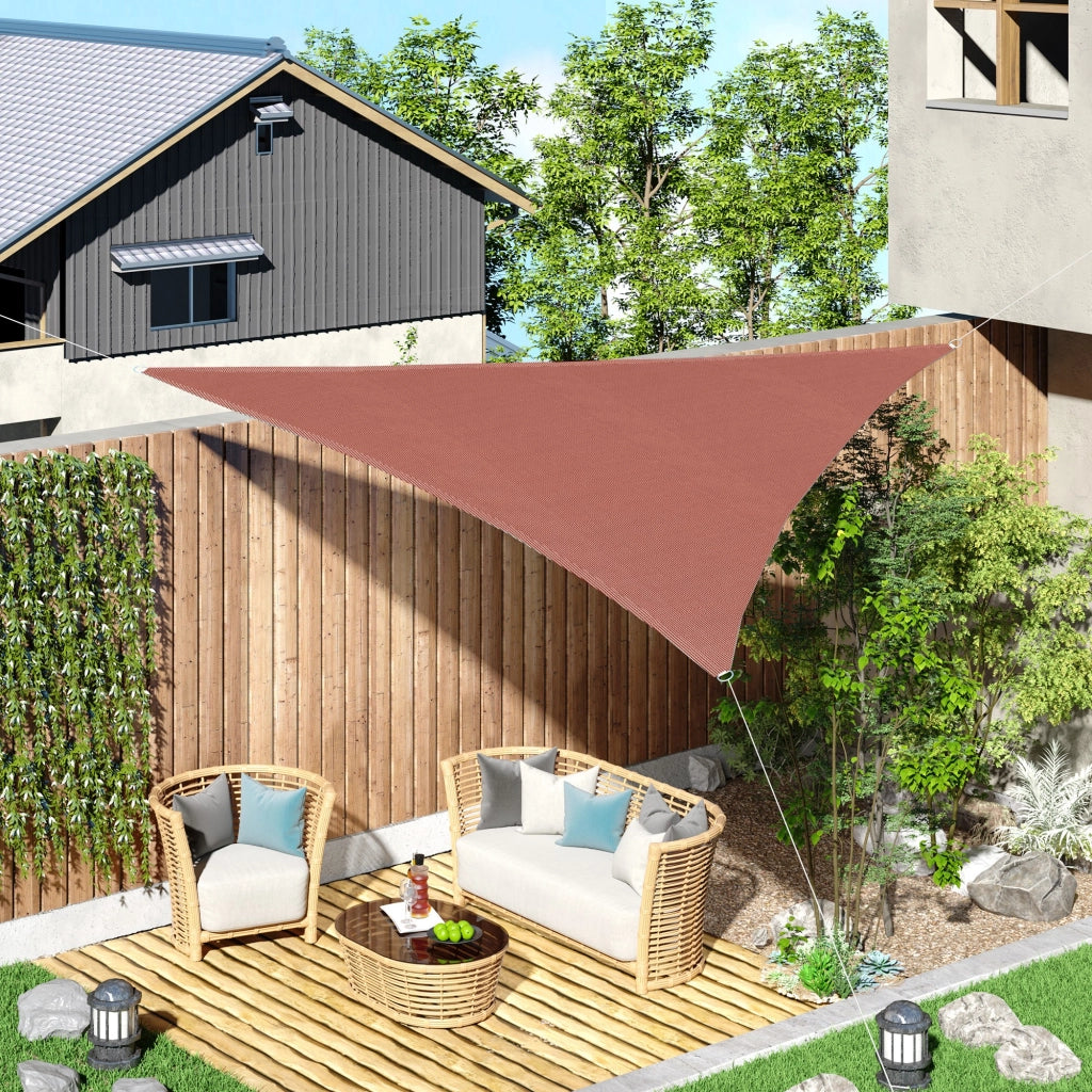 Tenda da sole triangolare grande ¨C zephmum ¨C rosso ruggine 4x4x4m