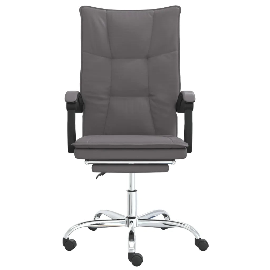 Poltrona da Ufficio Reclinabile Grigia in Similpelle cod mxl 26142