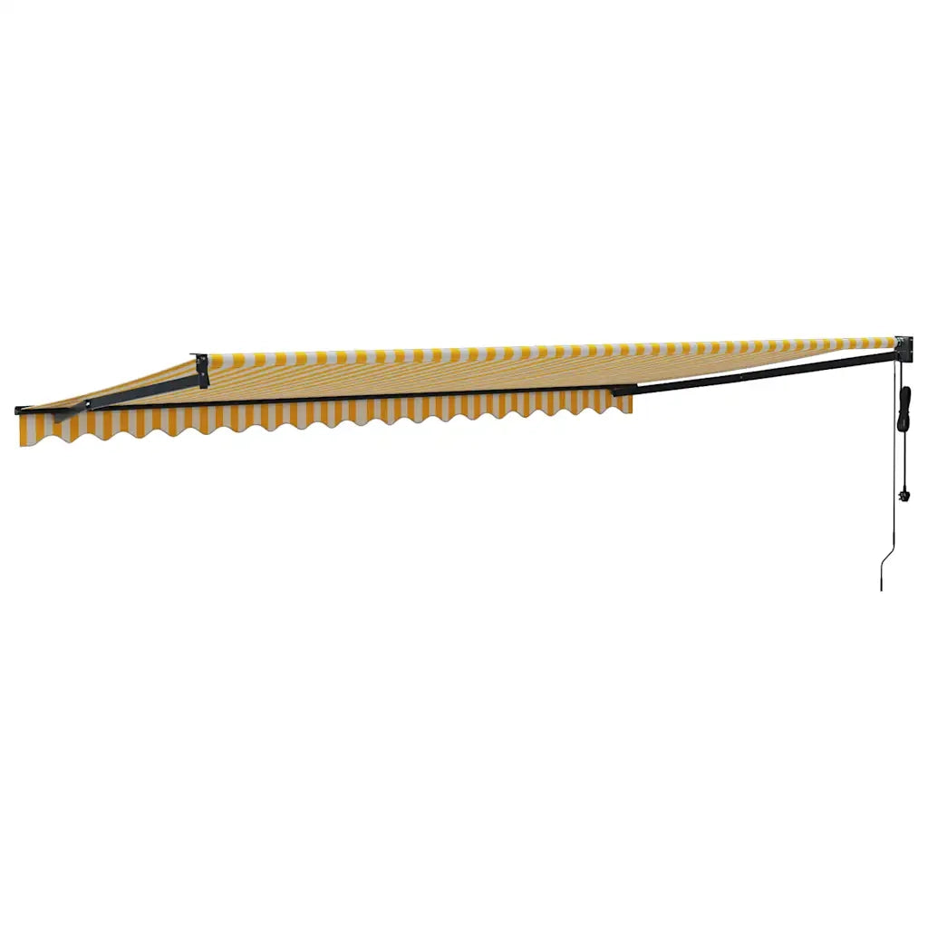 Tenda Sole Automatica Retrattile Gialla e Bianca 5x3 m