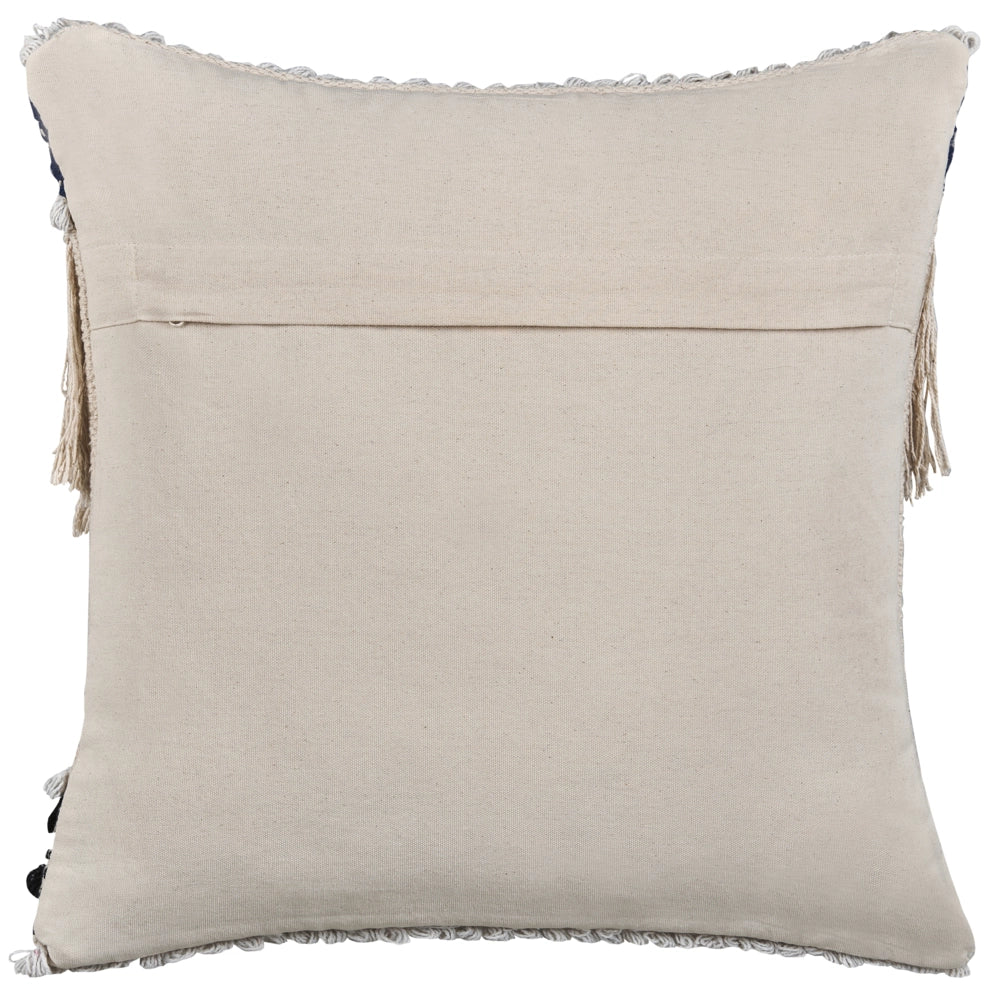Set di 2 cuscini decorativi in cotone beige 45 x 45 cm federa con frange testurizzate con imbottitura in poliestere