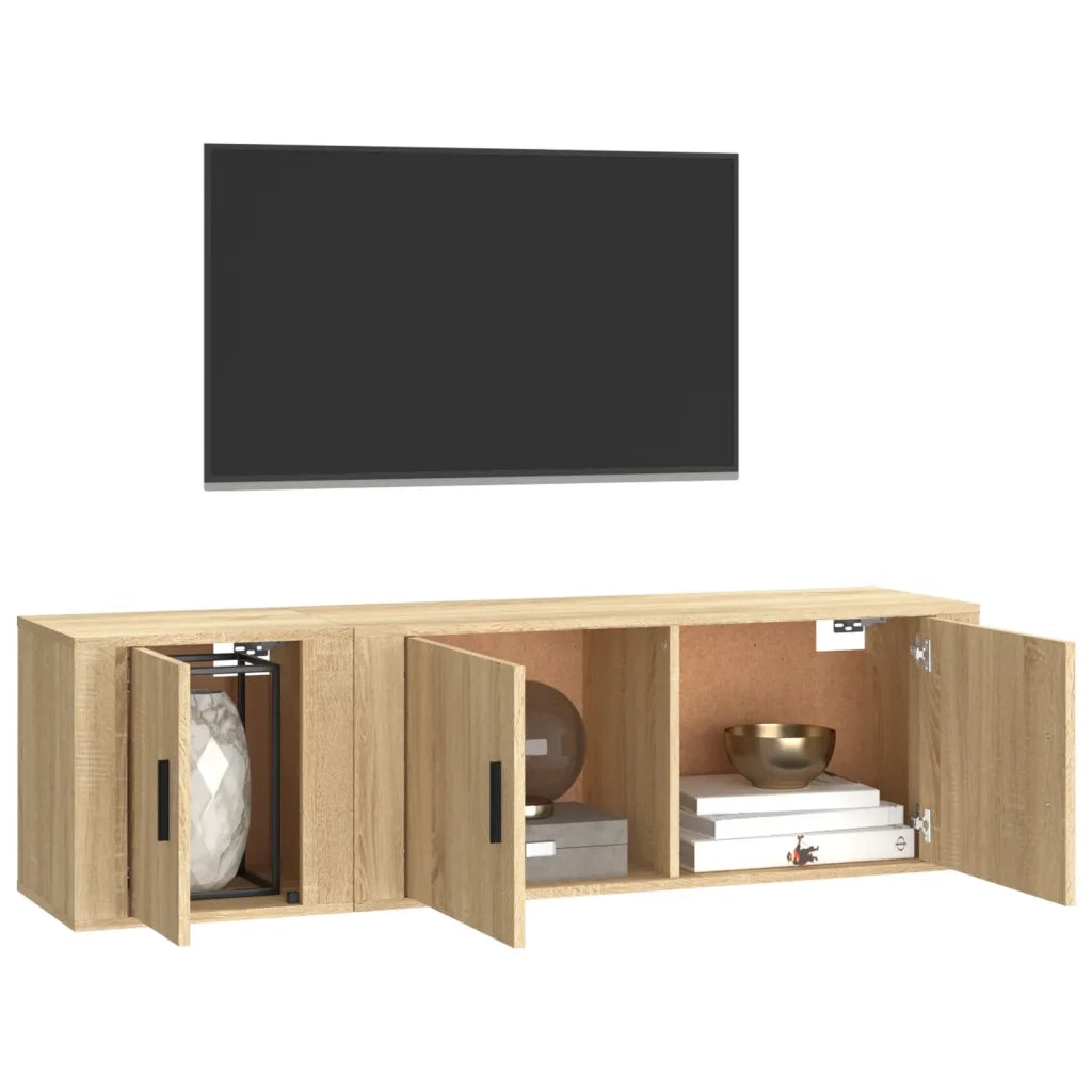 vidaXL Set di Mobili Porta TV 2 pz Rovere Sonoma in Legno Multistrato