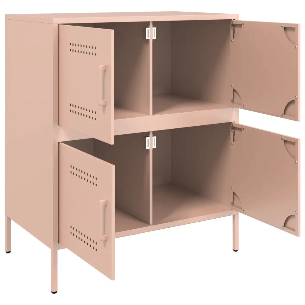 Credenza | Madia | Buffet da pranzo | Armadio da pranzo Rosa 68x39x79 cm in Acciaio