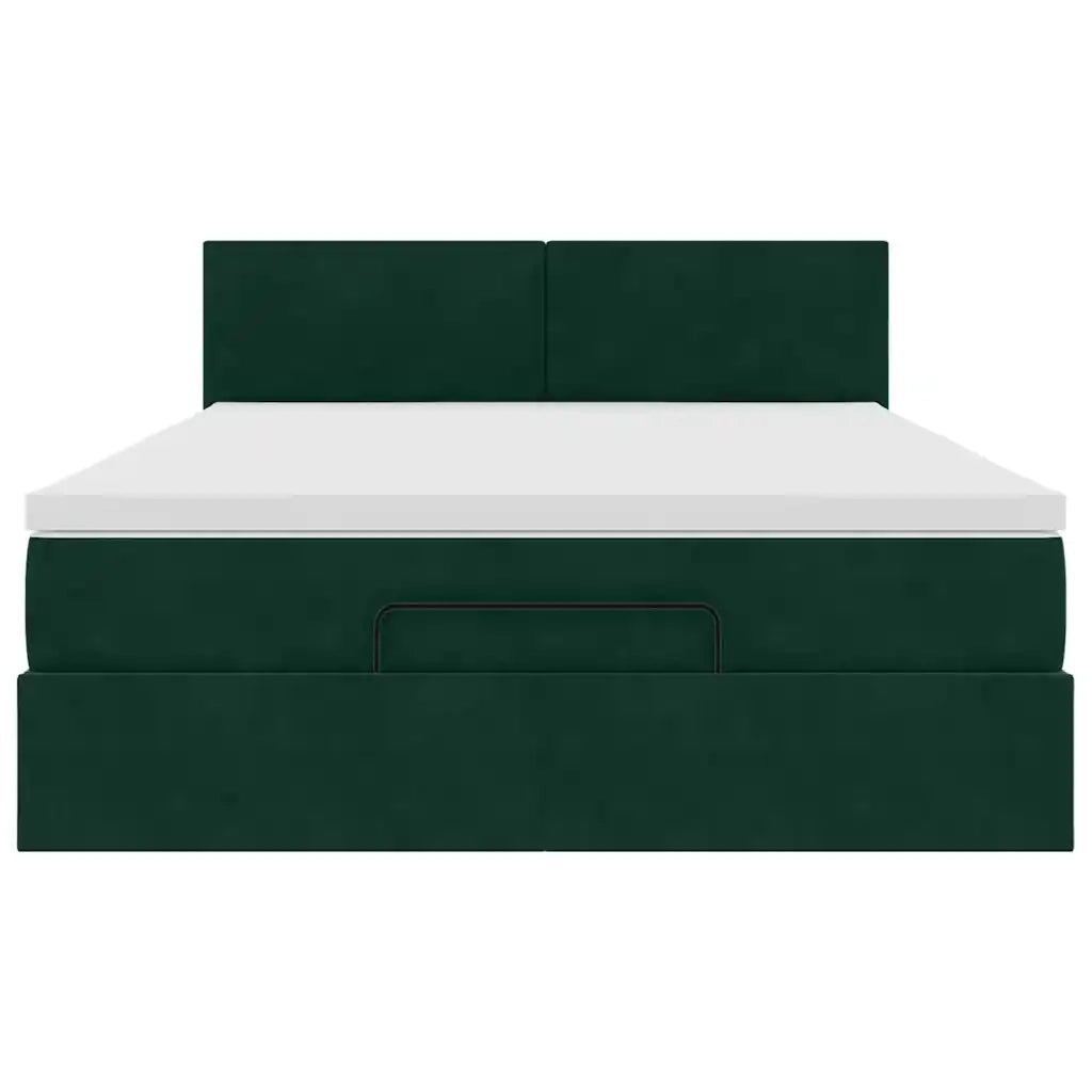 Struttura Letto Pouf con Materasso 140x200 cm in Velluto