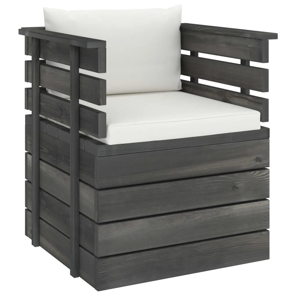 Poltrona da Giardino con Cuscini in Legno di Pino cod mxl 72348