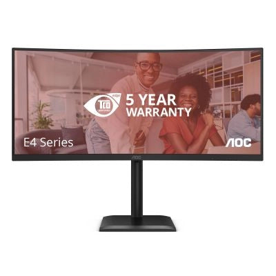 Monitor aoc lcd curved va 120hz led 34 wide cu34e4cv 4ms qhd 3500:1 reg.alt. black 2xhdmi dp hub usb lan vesa gar. 5 fino:31/10