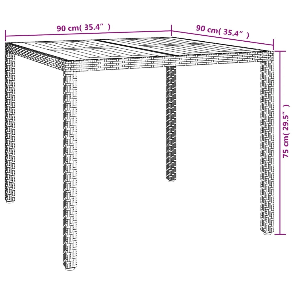 Set da Pranzo da Giardino 5 pz Nero con Cuscini in Polyrattan