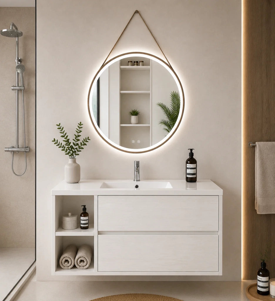 Mobile bagno con lavabo ORIGENBATH ZEUS senza specchio 100x40 cm Sinistra bianco nordico