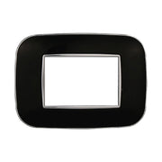 Placca Orbis Serie Moon 3P Colore Nero Compatibile Con Bticino Axolute