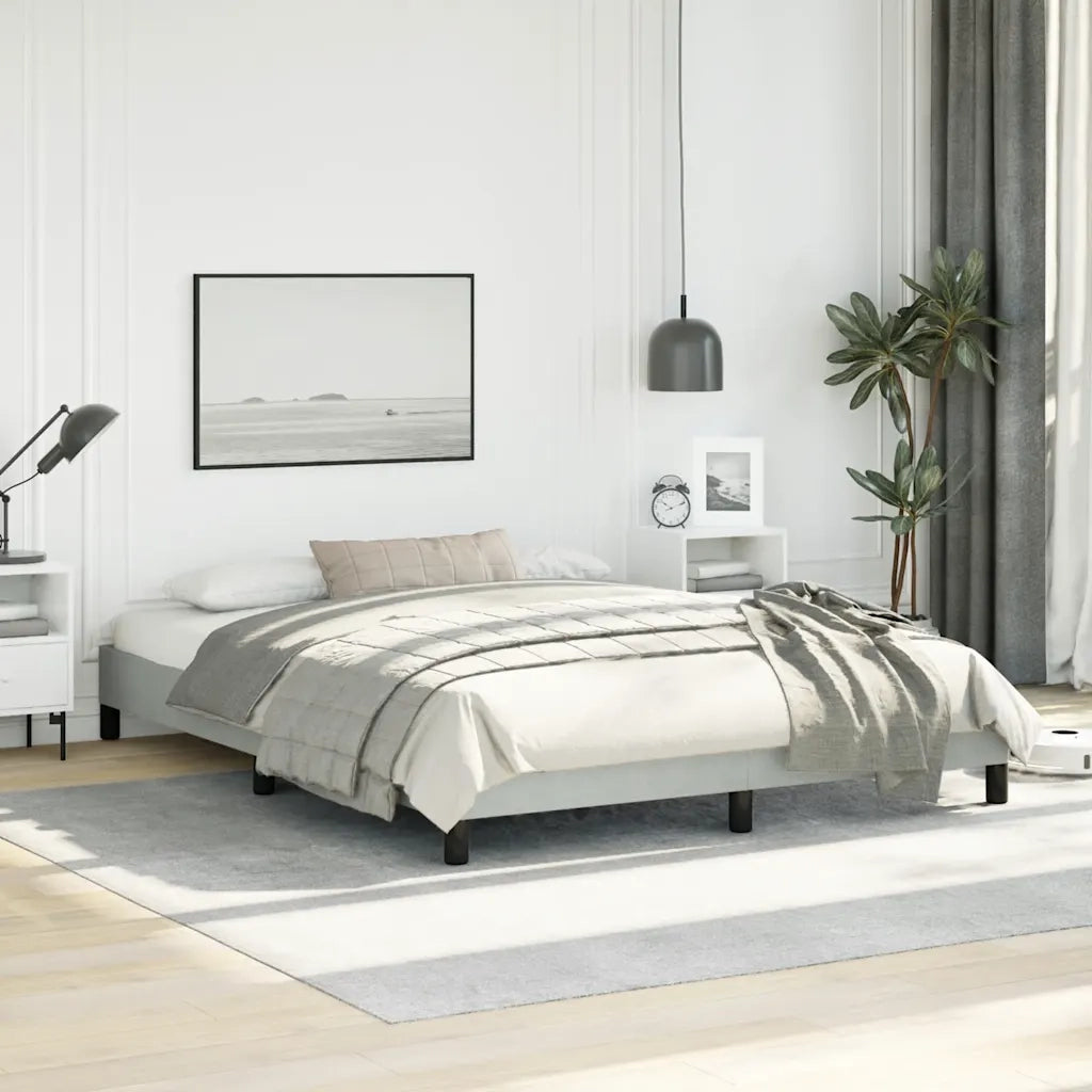 Struttura letto senza Materasso Grigio Chiaro 152x203 cm matrimoniale Velluto 347009
