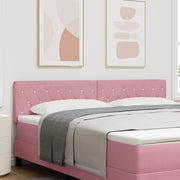 Testata LED con Bottoni in Cristallo Rosa 90 cm Velluto
