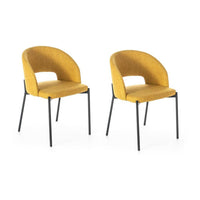 Set 2 Sedie 52x55,5xH78,5 cm in Tessuto Greta Giallo