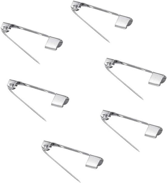 50 spille per sicurezza a broche per chiusura di gioielli per lavori di artigianato e progetti di DIY argento 15/20/25/30/35/40mm