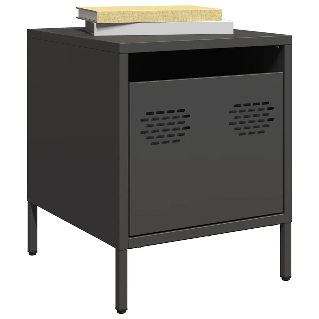 vidaXL Comodini 2 pz Neri 35x39x43,5 cm in Acciaio