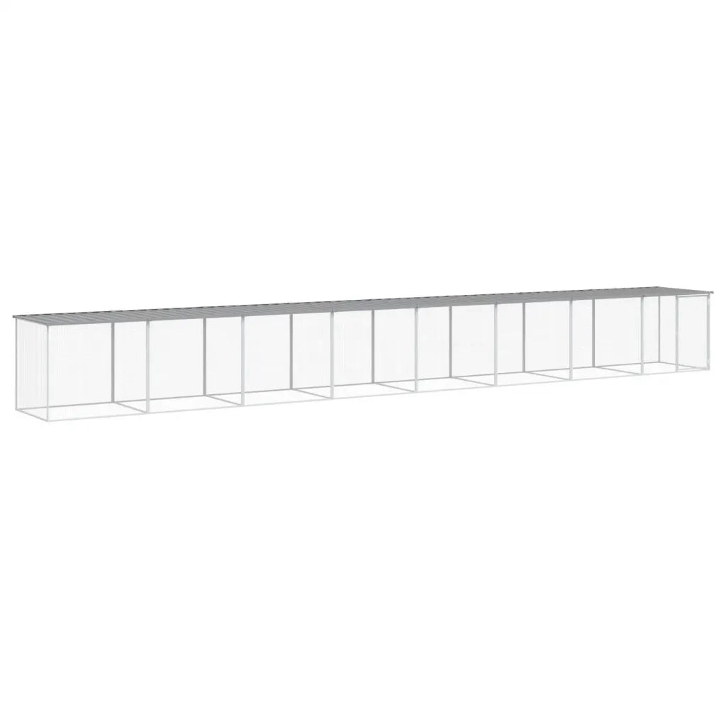 Gabbia Polli Tetto Grigio Chiaro 803x98x90 cm Acciaio Zincatocod mxl 76887