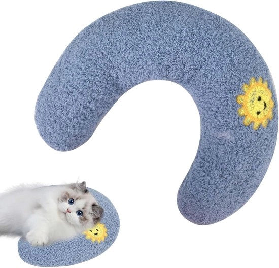 Cuscino per gatti morbido e soffice per la rilassamento e il sonno - Lavabile - Blu