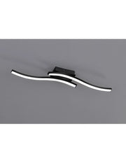 Plafoniera Soffitto Design Doppia Bacchetta Led 3000k Route Nero Trio Lighting