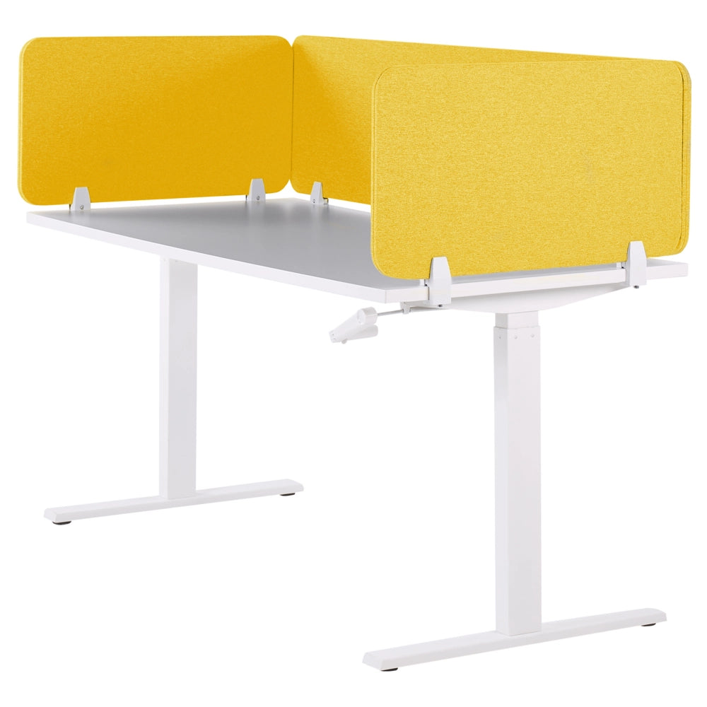 Pannello Divisorio Fonoassorbente per scrivania in PET Giallo 180 x 40 cm tavolo ufficio