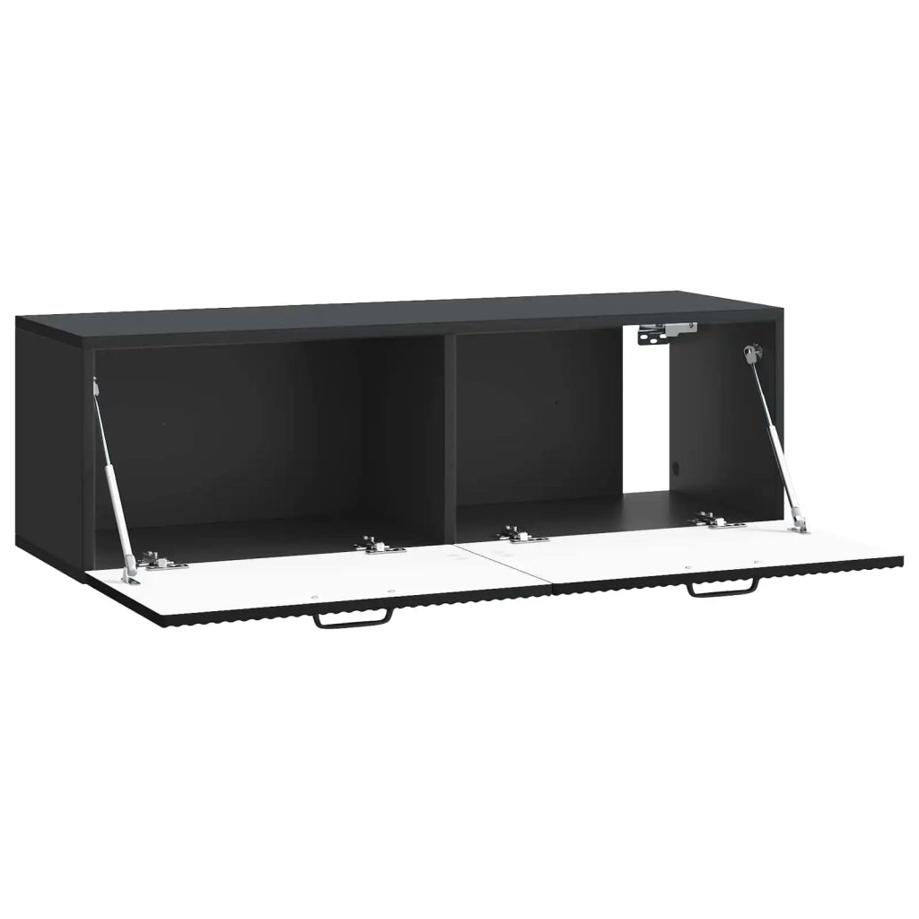 Mobile Porta TV da Muro Montaggio a parete Nero 98 x 31 x 30 cm 899066