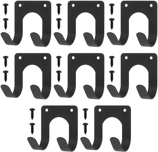 Hanger solido - 8 pezzi - Gravi ganci in acciaio inossidabile - Ganci a viti - Supporto per attrezzi - Supporto per attrezzi per giardino - Alta qualità acciaio di carbonio