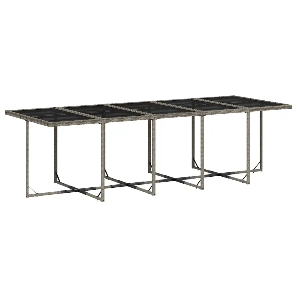 Set da Pranzo da Giardino 15 pz con Cuscini Grigio Polyrattan 3211532