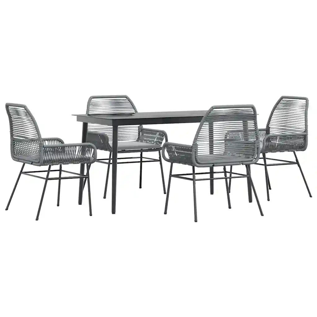 vidaXL Set da Pranzo da Giardino 5 pz con Cuscini Polyrattan Vetro