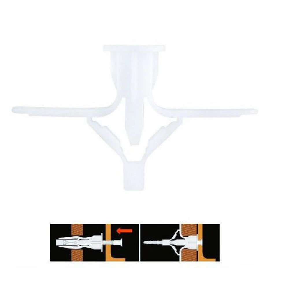 Trade Shop - Set 10 Pezzi Tasselli Tassello A Farfalla Espansione A Molla 10-31 Mm Viti 57174 -