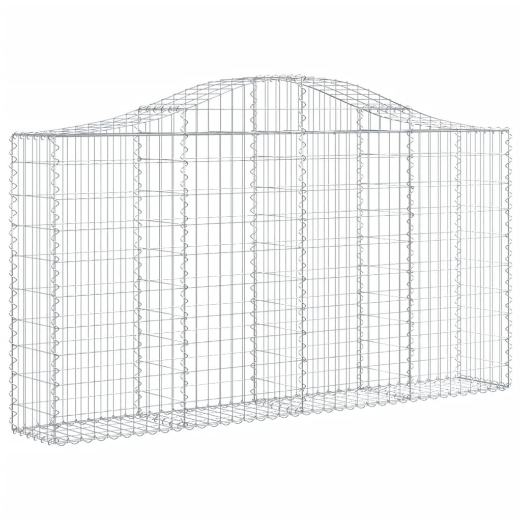 Set di 4 gabbioni ad arco per recinzioni gabbie e muri di contenimento 200 x 30 x 100/120 cm ferro zincato argento 02_0041420