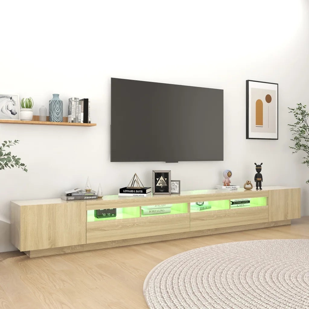 Mobile Porta TV con Luci LED Rovere Sonoma 300x35x40 cm cod mxl 8904
