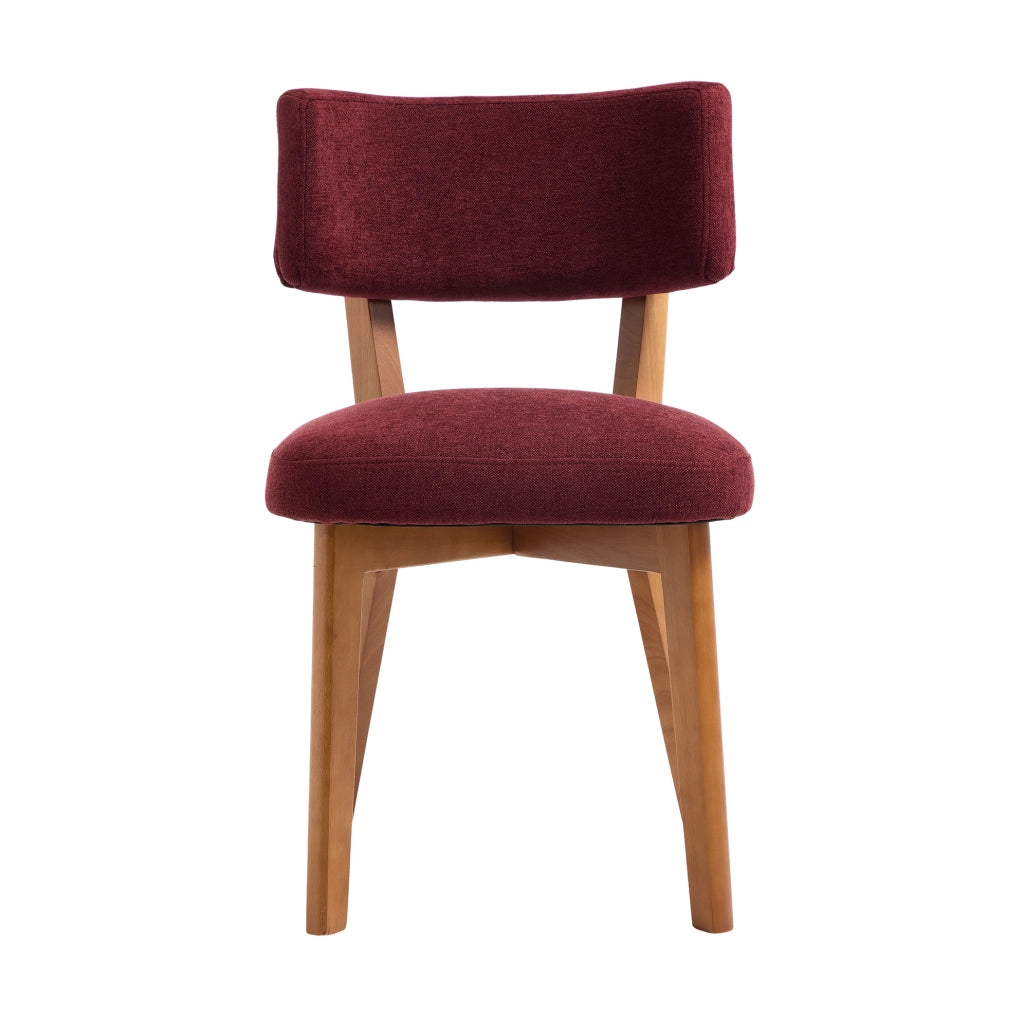 Set 2 sedie da pranzo 54;5x47x77 cm rosso vino in legno; imbottite