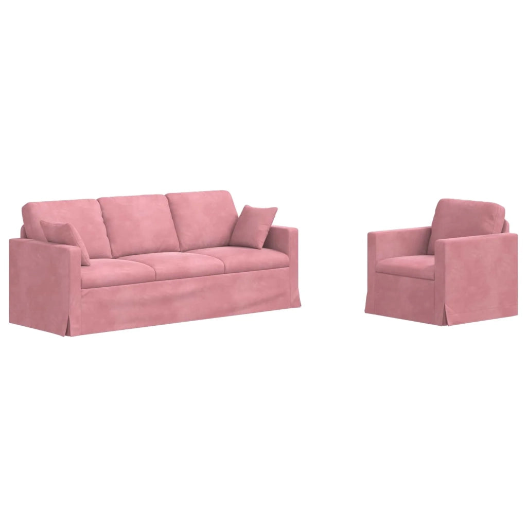 Set di divani 2 pcs Rosa 198 x 78 x 80 cm Velluto