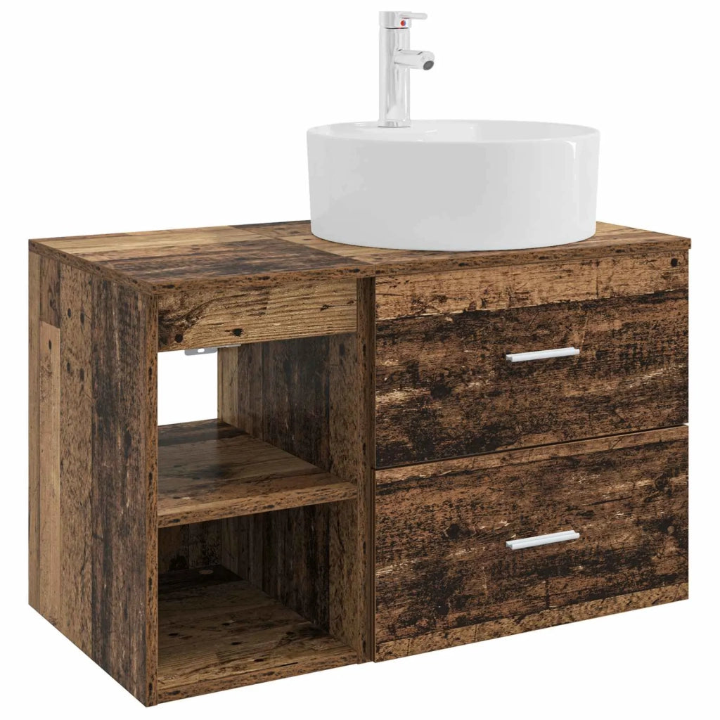 Set di mobili per il bagno 2 pz Legno antico 3403910