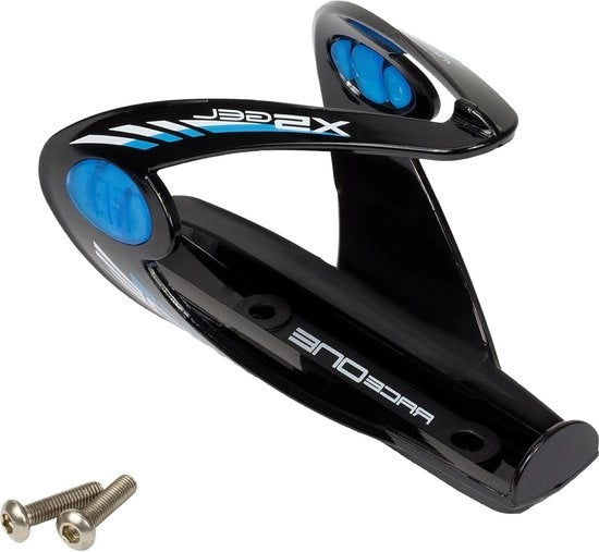Supporto per Bottiglia con Maniglia di Sicurezza per Bicicletta da Corsa MTB - Estremamente Leggero - Virtualmente Indistruttibile - Nero Blu Luccicante