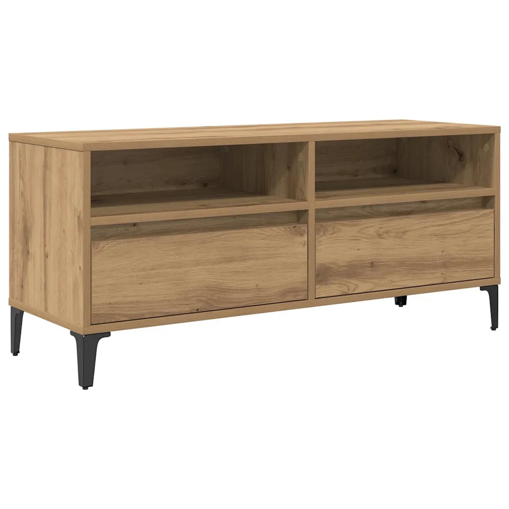 Mobile TV con cassetto-Credenza TV-Console TV Rovere artigianale 100 x 34,5 x 44,5 cm 193819