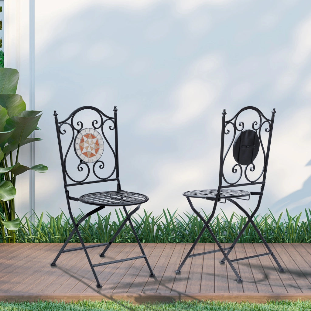 Sedia da giardino pieghevole ¨C Zephmum ¨C Nero 50x40x94,5 cm